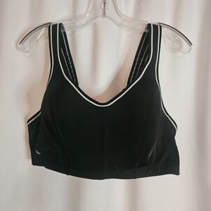 LIVI‎ ACTIVE HIGH IMPACT WICKING MOLDED UW SPORTS BRA BLACK W/WHITE TRIM SZ 44C